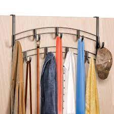 Lynk Over Door Accessory Holder Scarf Belt Hat Jewelry Hanger 9 Hook Organizer Rack Bronze Door Accessories Accessories Holder Dorm Essentials