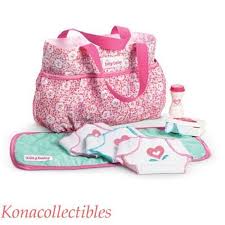 Bitty Baby Diaper Bag Set American Girl Bitty Baby Diaper Bag Set New Pretty Americangirl Accessories Bitty Baby American Girl American Girl Baby Doll Baby Doll Diaper Bag