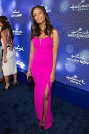 Heather Hemmens Love Take Two Brightens Up The Purple Carpet Before Heading In To The Heather Hemmens Hallmark Channel Christmas Movies Now And Then Movie