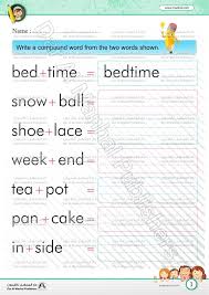الكلمات المركبة اللغة الإنجليزية اوراق عمل