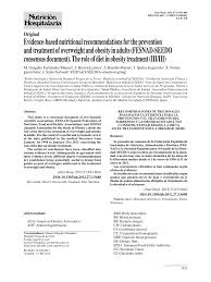 Pdf Evidence Based Nutritional Recommendations For The