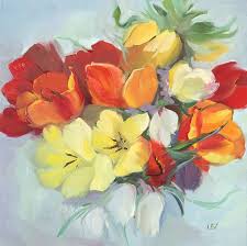 Sell On Etsy Shop Original Oil Painting Tulips Floral Painting Flower Painting Flower Art Bouquet Flowers Gift Tuli Tulips Art Flower Art Original Oil Painting