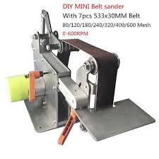 Desktop Belt Sander Diy Polishing Sanding Machine Wood Manual Grinder W 7 Belts Jouets En Papier Jouet