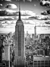 Buildings in black and white, low angle view, nyc, usa. Cityscape Empire State Building And One World Trade Center Manhattan Nyc Photographic Print Philippe Hugonnard Art Com