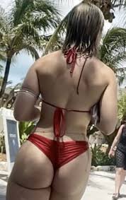 Red Bikini Bubble Butt Creepshot - A View From Behind | MOTHERLESS.COM ™
