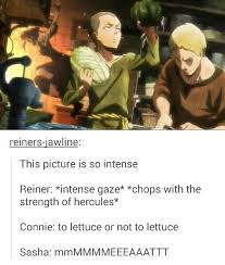 #sasha braus #snk memes #snk #memes #aot meme #attack on titan #aot #shingeki no kyojin #anime #manga #nothing will stop me. Snk Intense Screenshot Attack On Titan Funny Attack On Titan Attack On Titan Meme
