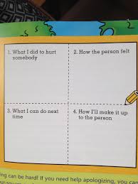 Four Square Apology Chart To Write Or Draw In Four Square Writing Writing Lesson Plans Writing Lessons