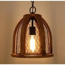Shop Chicken Wire Farmhouse Pendant Light Antique Brown Overstock 17439000
