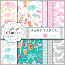 Download Baby Safari Papers Digital Scrapbook Paper Digital Paper Scrapbook Paper