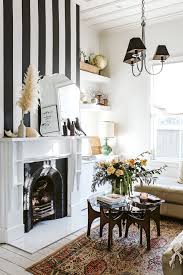 Black And White Striped Wallpaper Nz From Derelict Drug Den To Elegant Family Home New Plymouth Villa Gets A Style Intervention Striped Wallpaper Living Room Stripe Wallpaper Bedroom Home