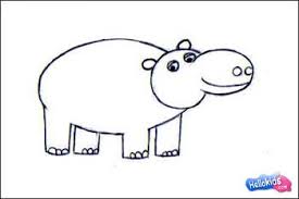 How To Draw Wild Animals Hippopotamus Draw Animals For Kids Drawing Lessons For Kids Animals Wild