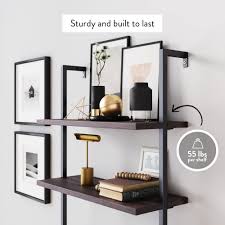 If you're looking for an easy way to spice up your living room or office, check out our sophisticated modern bookcases. Theo 6 Shelf Tall Bookcase Wall Mount Bookshelf Natural Wood Industrial Metal Frame Rustic Oak White Walmart Com In 2021 Wall Mounted Bookshelves Bookcase Wall Bookshelves
