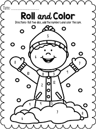 Roll And Color Pages To Last The Entire Month Of January There Are 18 Different Roll And Color January Coloring Pages Winter Coloring Pages Creative Teaching