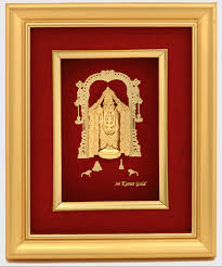 Painting european paintings gold picture frames mirror photo frames art miniature portraits victorian frame miniature painting ornate frame. 24 Carat Gold Tirupati Balaji Frame