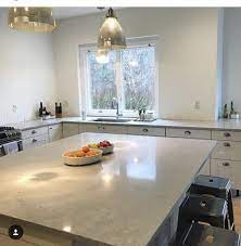 A shimmering soft grey base, melded with darker shades that are accentuated by the creamy hues of white. Caeserstone Countertops Ikea Nobel Gray Kitchen Inspirations Grey Kitchen Inspiration Kitchen Design