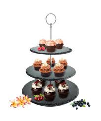 Eine tolle weise, cupcakes, gebäck und kuchen mit sandwiches. Etagere 3 Stockig O30cm Aus Schiefer Kuchenplatte Kuchenstander Servierstander Sendez