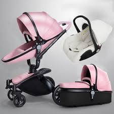 Aulon Brand Luxury Pink Stroller For Girls Full Set Travel System Bassinet Stroller With Car Seat Pink Stroller Baby Prams Stroller