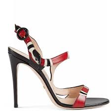 Black And White Sandals With Heel Gucci Leather Snake Sandal 895 Liked On Polyvore Featuring Shoes Sandals Gucci Heels Gucci Red Leather Sandals Leather Heels Sandals Red Sandals Heels