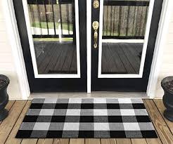 Black And White Buffalo Check Doormat Amazon Com Levinis Buffalo Check Rug Cotton Washable Porch Rugs Door Mat Hand Woven Checkered Plaid Rug For Doorway Kit Plaid Rug Porch Rug Checkered Floors