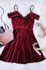 A Line V Neck Burgundy Velvet Homecoming Dress With Lace Evening Dress Fashion Chic Evening Dress Beauty Dress