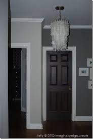 Black Doors White Trim And Double Grey Wall In The Hall Way I Love This Black Interior Doors Grey Walls White Trim Grey Walls