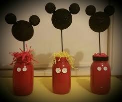 Mickey Mouse Mason Jar Table Decorations Mickey Mouse Centerpiece Mickey Mouse First Birthday First Birthday Centerpieces
