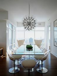 Contemporary Midtown Apartment With Views Of Central Park Modern Glass Dining Table Modern Dining Room Glass Dining Room Table