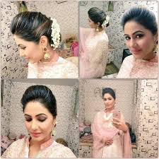 Hina Khan Bridal Hair Buns Bollywood Hairstyles Hair Styles