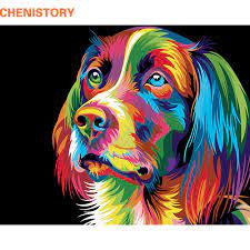 Chenistory Dogs Animals Diy Painting By Numbers Kits Acrylic Paint On Canvas Handpainted Oil Painting For Home Decor 40x50cm Art Diy Painting Painting Diyanimal Painting Aliexpress