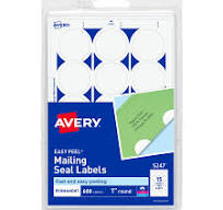 Avery® Mailing Seals, Permanent, 1" Diameter, 600 Labels (5247) - Matte -  Permanent Adhesive, Laminated, Moisture Resistant, Water Resistant - White  - ...