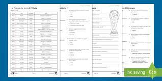 Are you ready to shoot for the stars? World Cup Trivia Differentiated Worksheets French