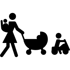 Mother Walking With Three Babies Free Vector Icons Designed By Freepik Free Icons Third Baby Baby Images