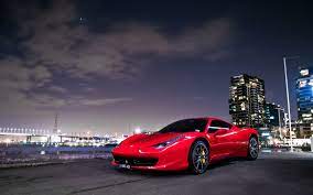 1920x1200 Superkar Ferrari Krasnyj Gorod Diski Tonirovka 4k Kartinki Na Rabochij Stol Oboi Foto Skachat Ferrari 458 Ferrari Super Cars