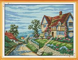 Santa claus cross stitch pattern counted cross stitch chart | etsy. New Beautiful Village Cotton Scenery Decor Cross Stitch Kits 14ct White 11ct Print Embroidery Diy Handmade Needlework Wall Embroidery Diy Handmade Needleworkcross Stitch Kits Aliexpress