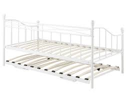 Nos tailles de lit simple sont 90cm x 190cm, 90cm x 200cm et 120cm x 190cm. Banquette Lit Gigogne En Metal Blanc Juliette Miliboo