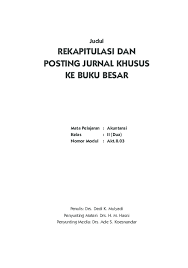 Dalam akuntansi terdapat dua jenis buku besar (general ledger), yaitu buku besar utama dan buku besar pembantu. Pdf Rekapitulasi Dan Posting Jurnal Khusus Ke Buku Besar Vanny Aditiany Academia Edu