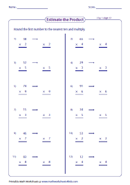 Estimating Products Quotients Worksheets Multiplication Facts Worksheets Estimate Products Scientific Method Worksheet Free