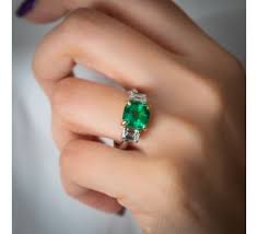 Emerald 6 x 4mm and diamond 9k white gold ring a3078. Colombian Emerald Diamond Platinum And Gold Ring Moira Fine Jewellery