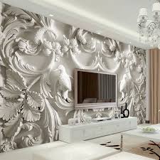 Living Room Wall Tv Decoration In 2020 Living Room Background Large Wall Decor Wallpaper Bedroom