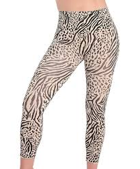 Slimme By Memoi Black Nude Zebra Firm Compression High Waist Shaper Leggings Women