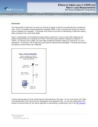 pdf effects of cable loss in vswr and return loss