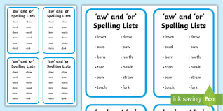 Au And Aw - Rhyme And Fill In Blank | Live Worksheets