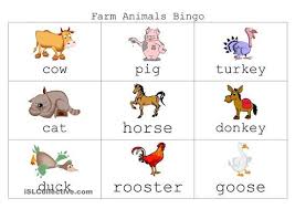 Farm Animal Bingo Worksheet Free Esl Printable Worksheets