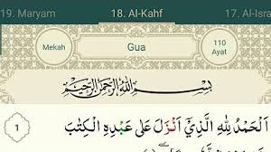 Berdasarkan hadist riwayat ad darimi, rasulullah shallallahu 'alaihi wa sallam bersabda, arab: Surat Al Kahfi Terjemahan Arab Dan Latin Bahasa Indonesia Mp3