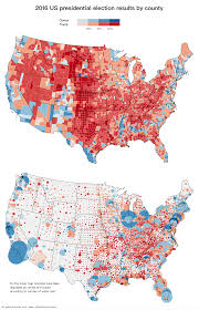 U.S. presidential election results in two maps (2016) - Vivid Maps