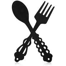 Comes in a 3 piece ceramic decor, this italian chef spoon and fork is a convenient ornamental ornamentation for your wall. Jetec 2 Pieces Large Fork And Spoon Wall Decor Wooden Spoon Shaped Wall Sign Fork Shaped Hanging Sign Farmhouse Kitchen Shopinners