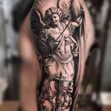 The archangel is a leader of all other angels and is there to fight against satan and evil, and to judge those entering heaven. 155 Saint Michael Tattoos Everything You Need To Learn With Meanings 1000 Tattoo Photo Eddnet