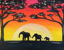 Tracie kiernan | step by step painting | | learn to paint with tracie kiernan! Safari Sunset Painting Party With The Paint Sesh