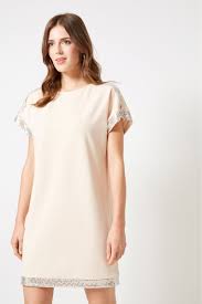 Womens Dorothy Perkins Embellished Shoulder Shift Dress Pink Shift Dress Dresses Embellished