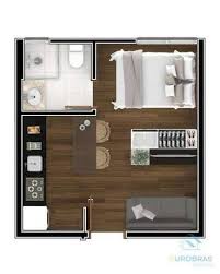 Kitnet Plant 20m2 Pesq Home Decora La Maison Plans Petits Appartement Plan Petite Maison Plan Appartement